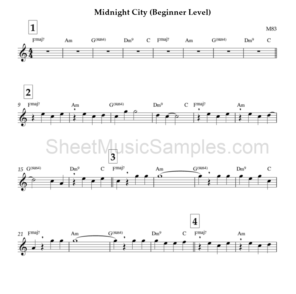 Midnight City (Beginner Level)