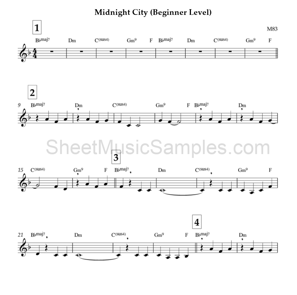 Midnight City (Beginner Level)