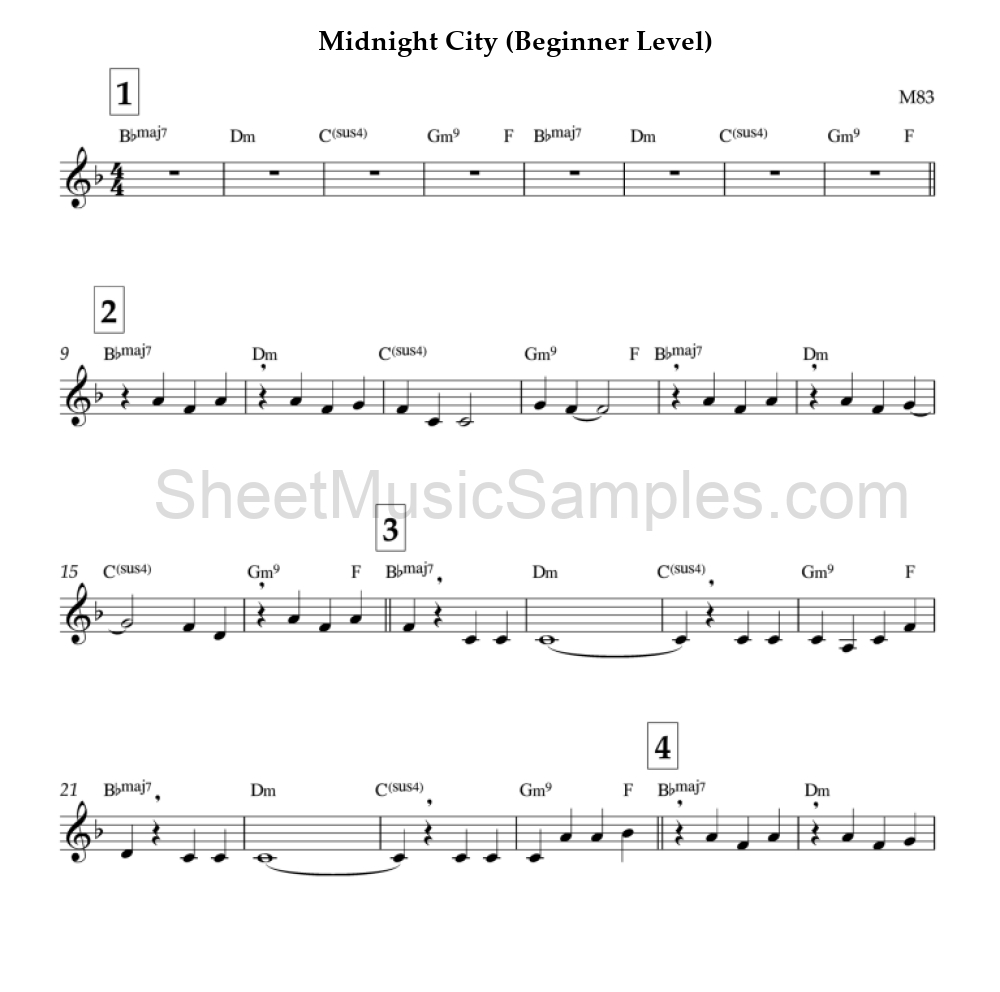 Midnight City (Beginner Level)