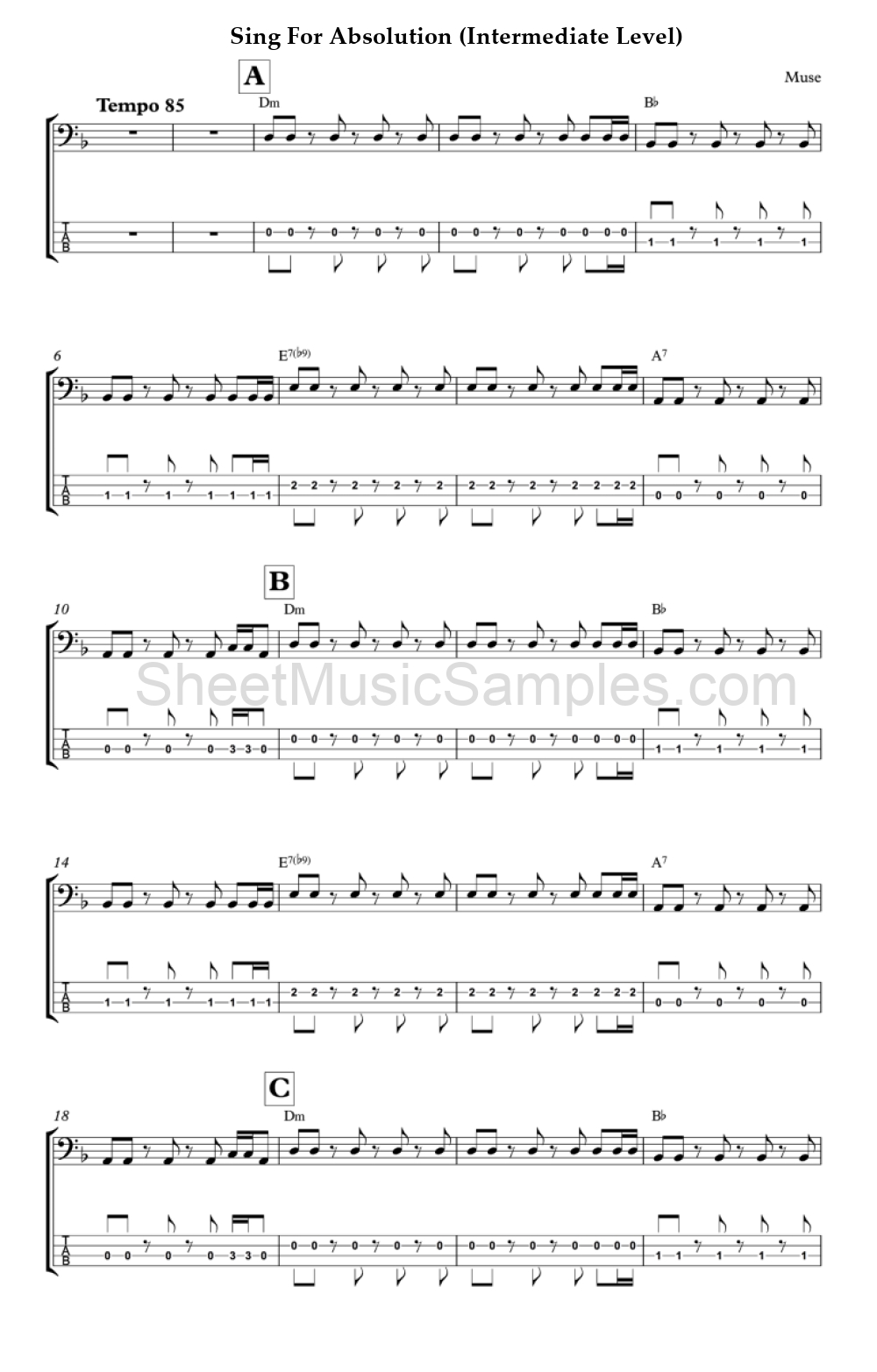 Sing For Absolution (Intermediate Level)