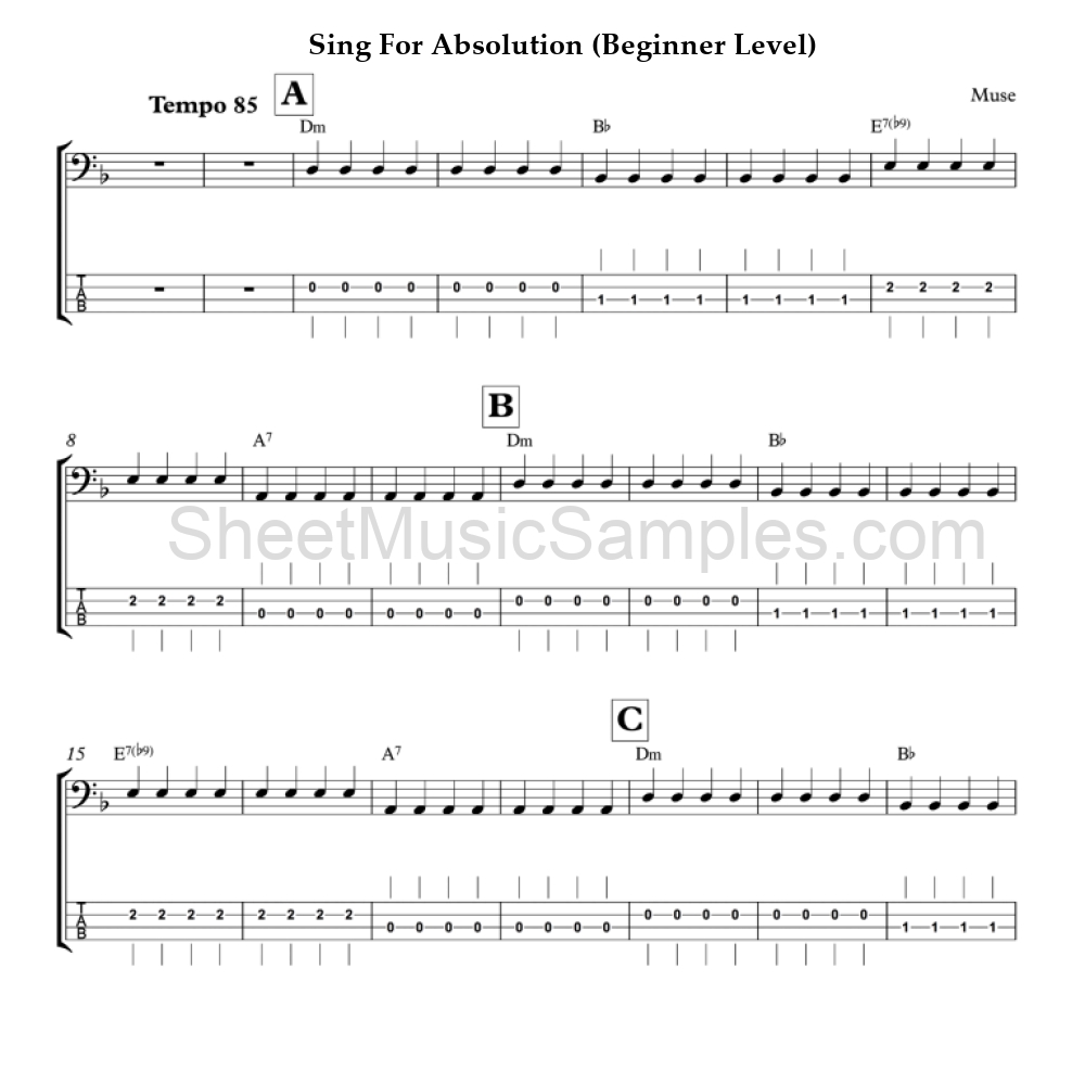 Sing For Absolution (Beginner Level)