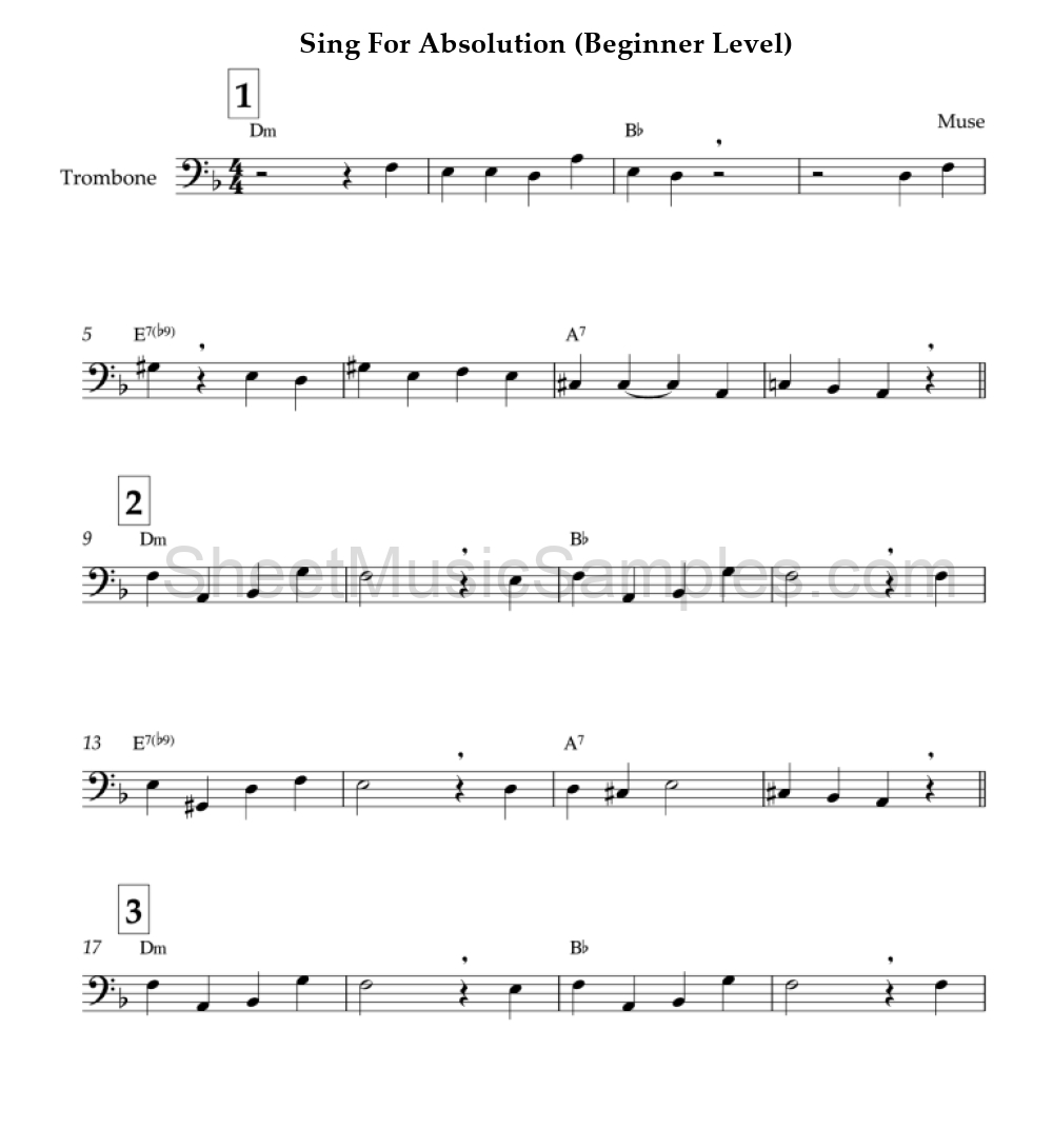 Sing For Absolution (Beginner Level)