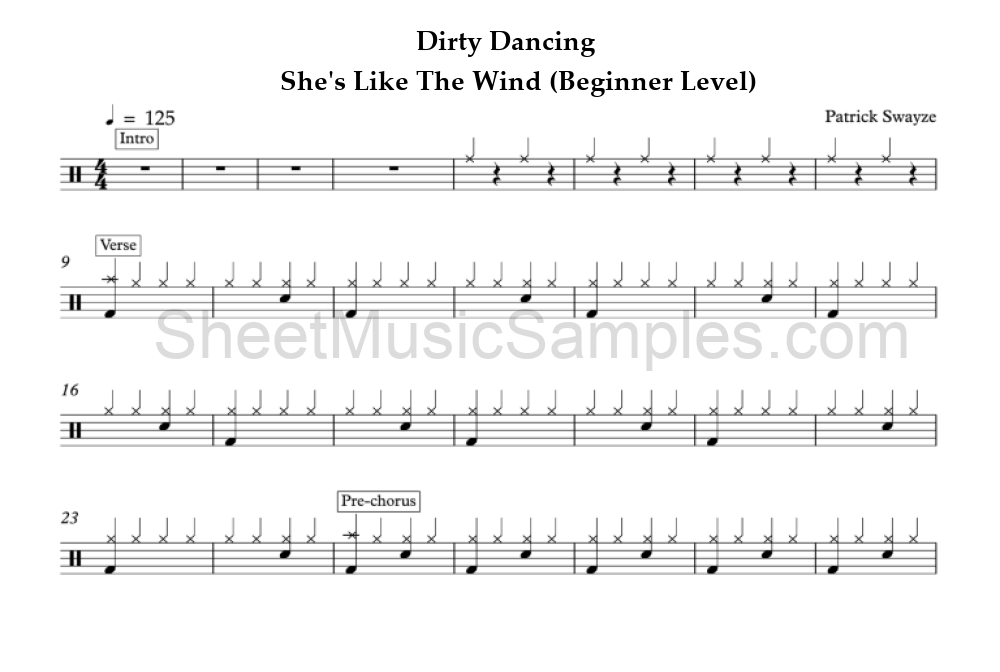 Dirty Dancing - She's Like The Wind (Beginner Level)