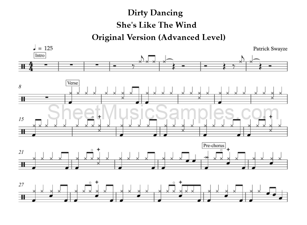 Dirty Dancing - She's Like The Wind - Original Version (Advanced Level)