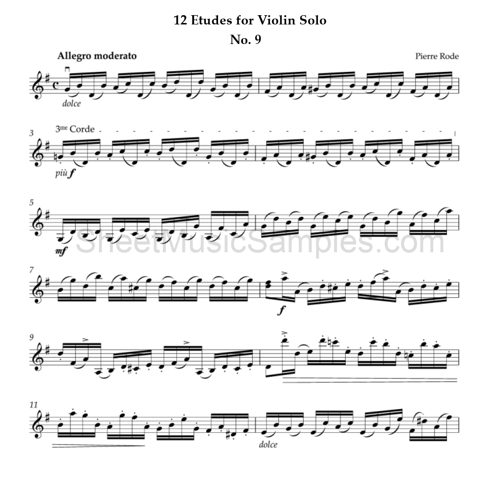 12 Etudes for Violin Solo - No. 9