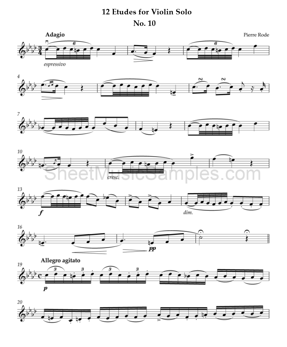 12 Etudes for Violin Solo - No. 10