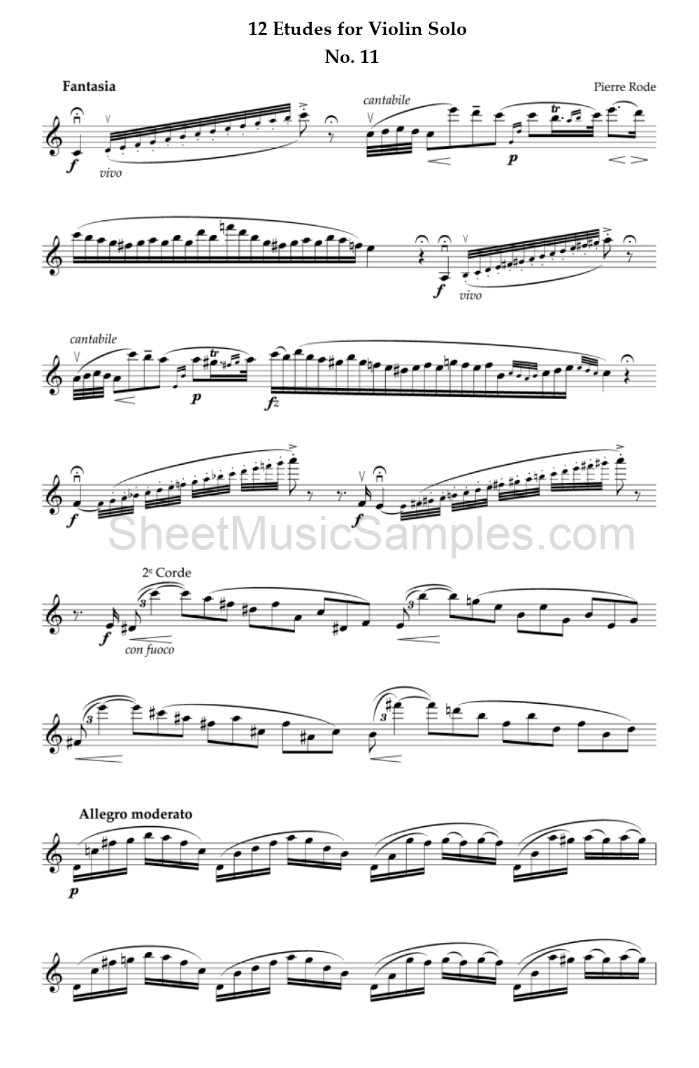 12 Etudes for Violin Solo - No. 11