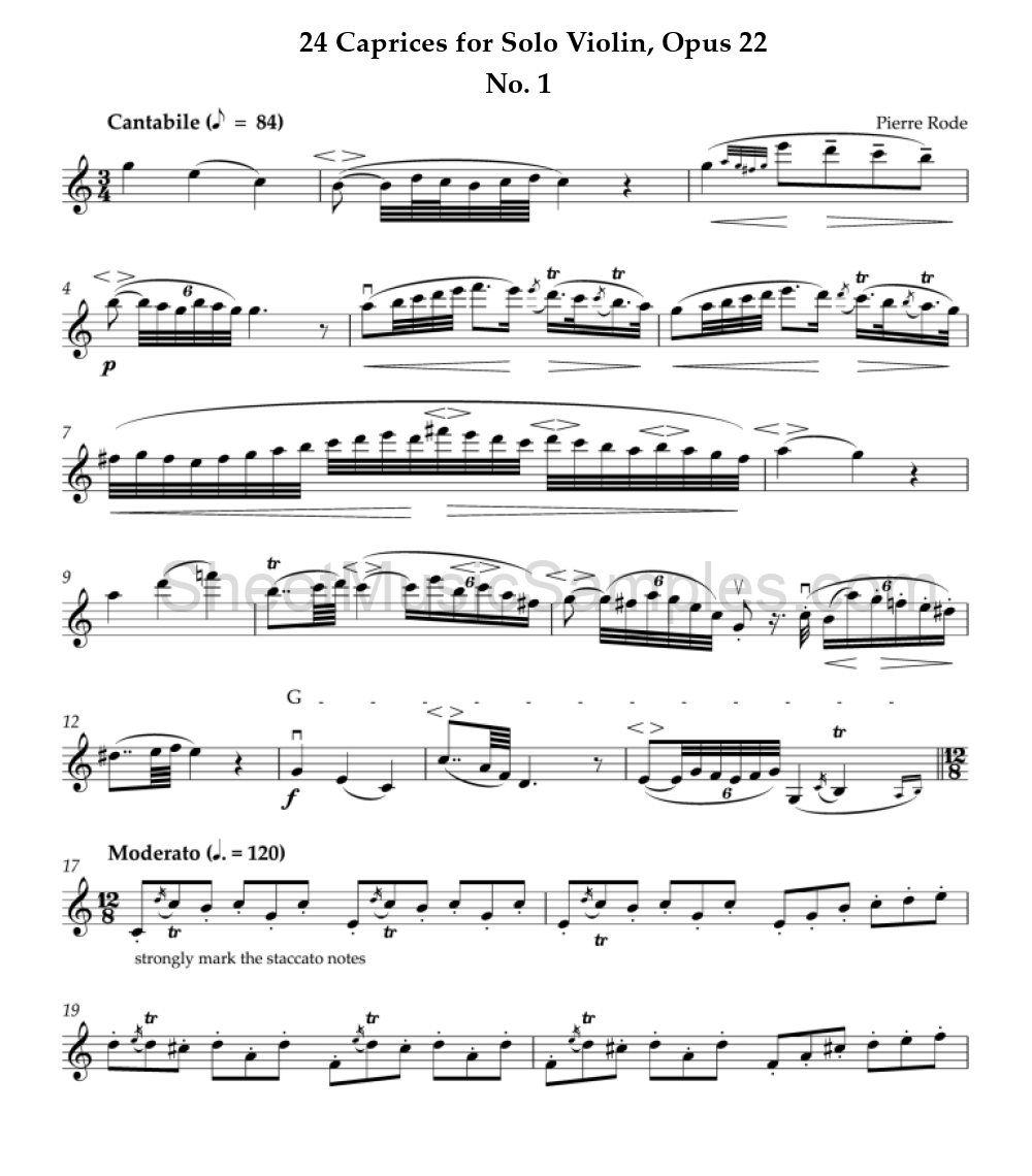 24 Caprices for Solo Violin, Opus 22 - No. 1