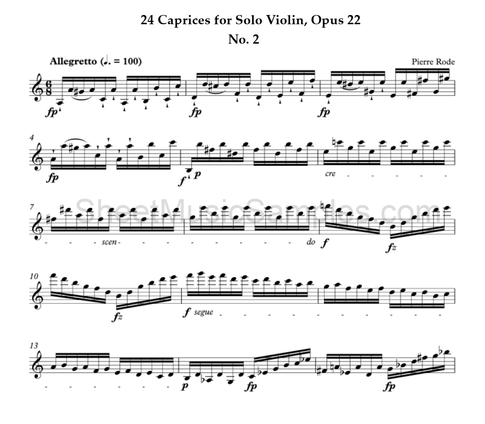 24 Caprices for Solo Violin, Opus 22 - No. 2