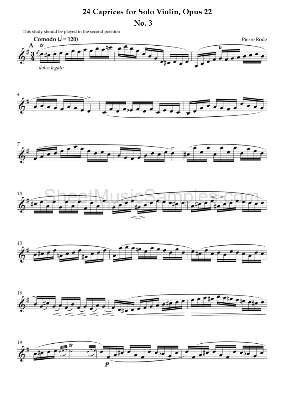 24 Caprices for Solo Violin, Opus 22 - No. 3