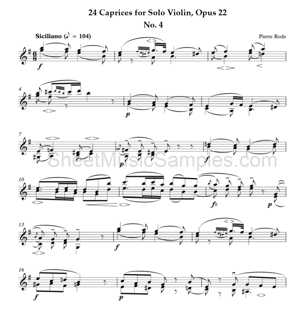 24 Caprices for Solo Violin, Opus 22 - No. 4