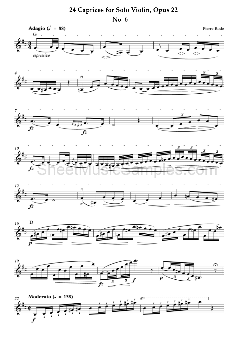 24 Caprices for Solo Violin, Opus 22 - No. 6