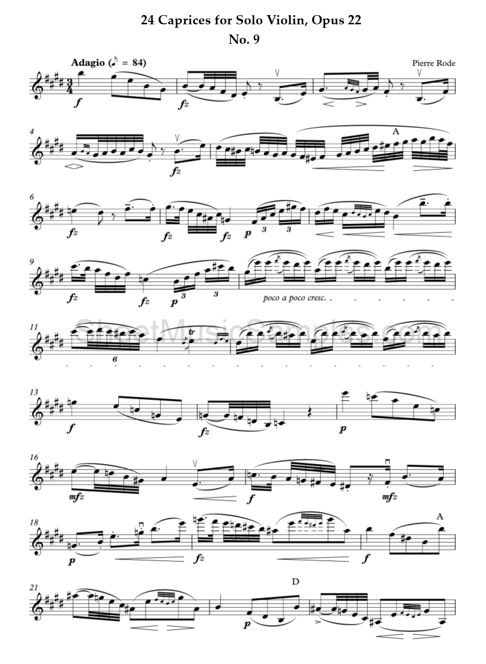 24 Caprices for Solo Violin, Opus 22 - No. 9