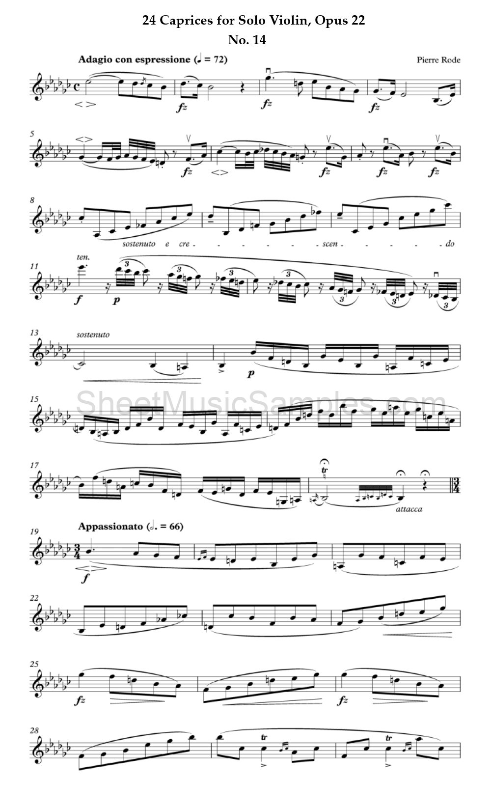 24 Caprices for Solo Violin, Opus 22 - No. 14