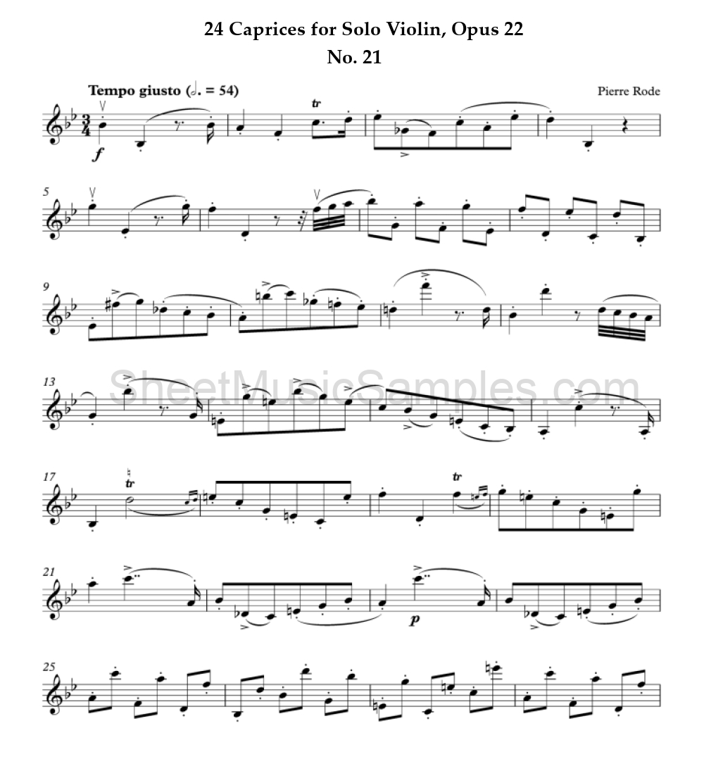 24 Caprices for Solo Violin, Opus 22 - No. 21