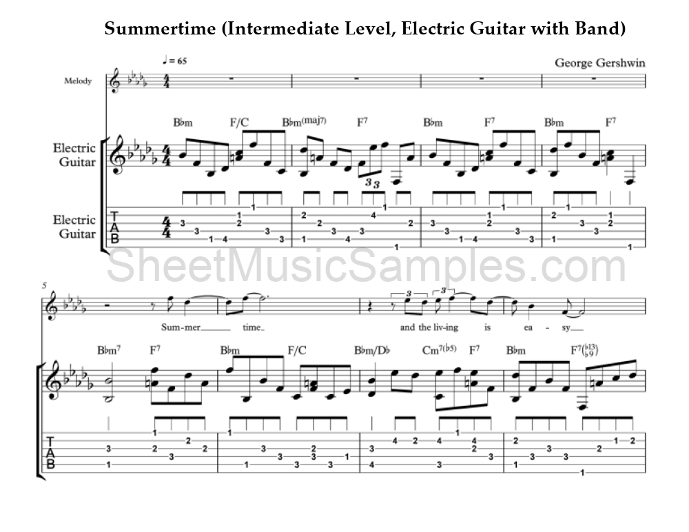 Summertime (Intermediate Level, Electric Guitar with Band)