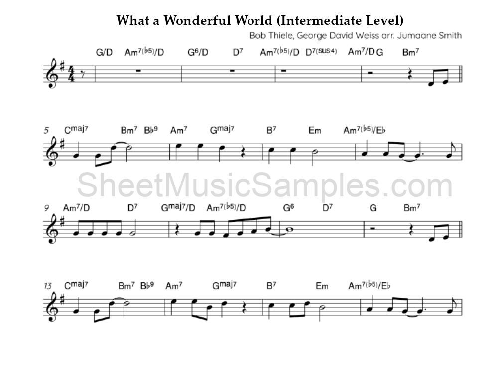 What a Wonderful World (Intermediate Level)