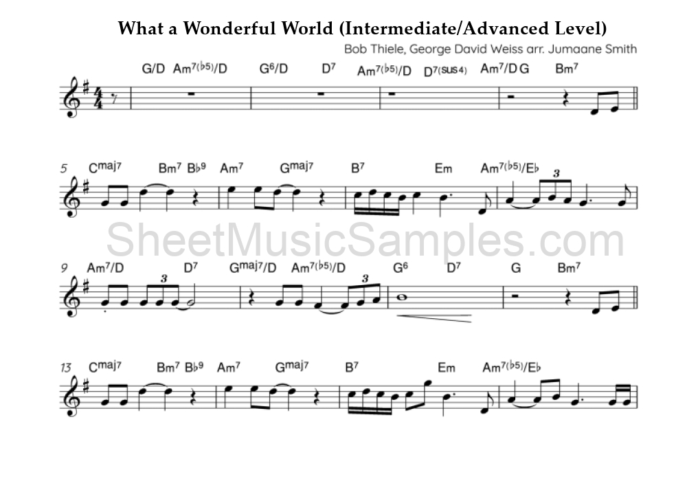 What a Wonderful World (Intermediate/Advanced Level)