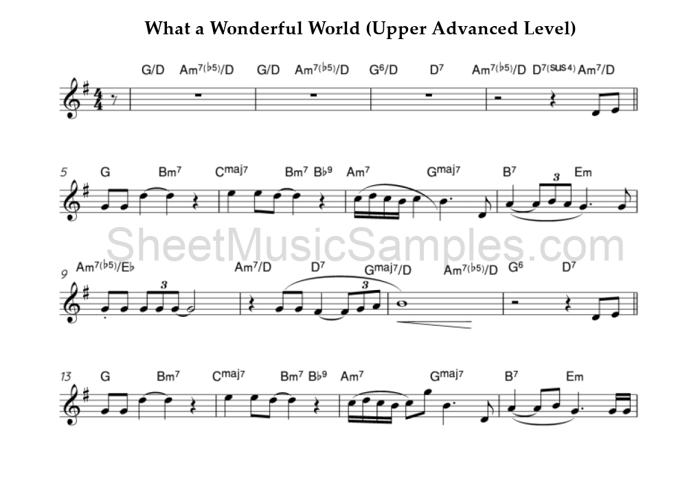 What a Wonderful World (Upper Advanced Level)