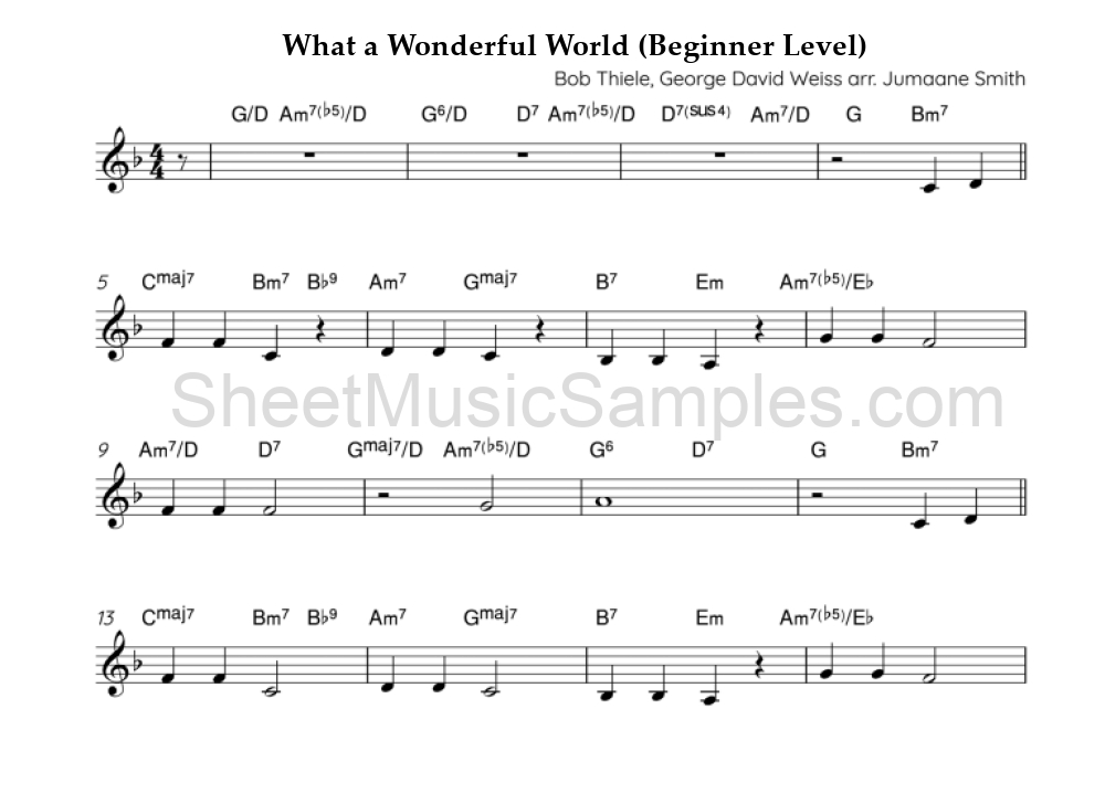 What a Wonderful World (Beginner Level)