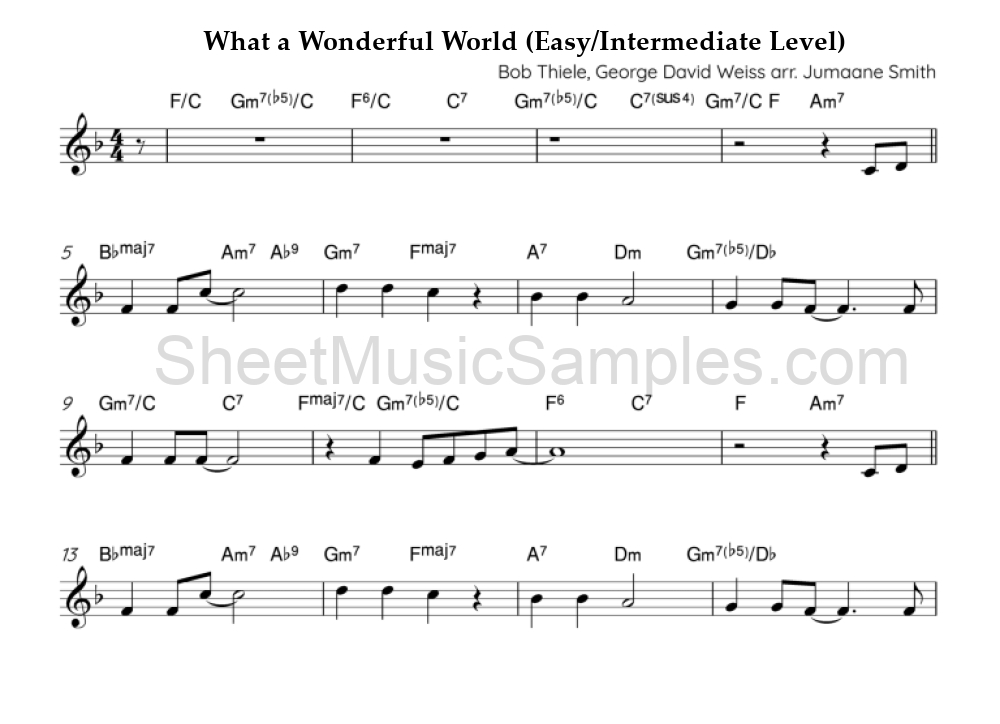 What a Wonderful World (Easy/Intermediate Level)