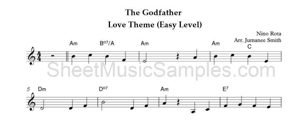 The Godfather - Love Theme (Easy Level)