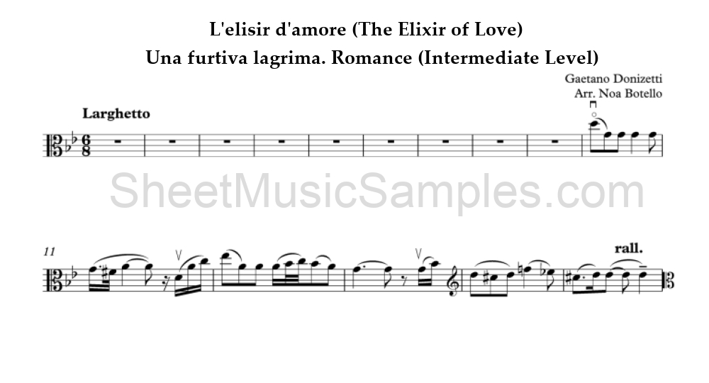 L'elisir d'amore (The Elixir of Love) - Una furtiva lagrima. Romance (Intermediate Level)