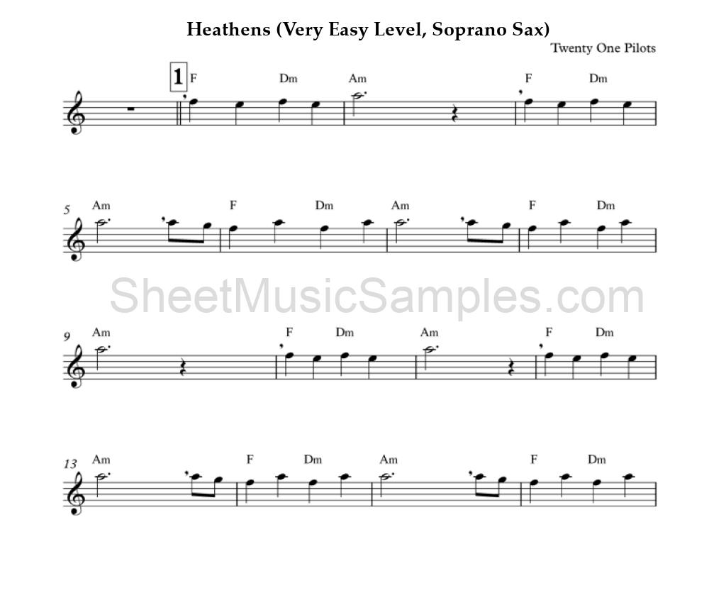 Heathens (Very Easy Level, Soprano Sax)