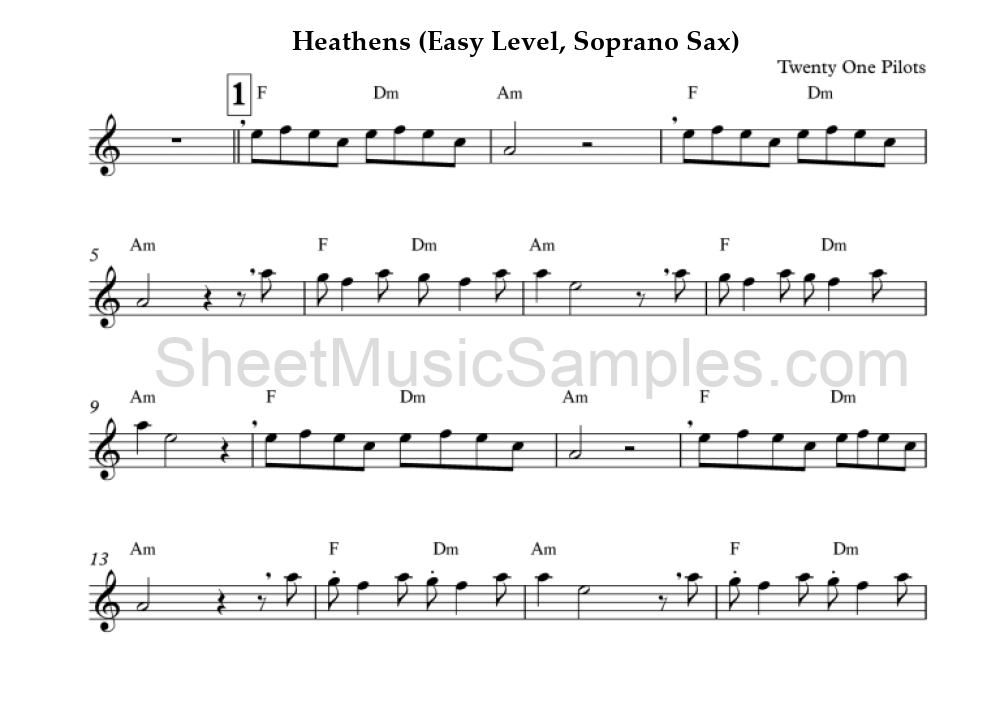 Heathens (Easy Level, Soprano Sax)