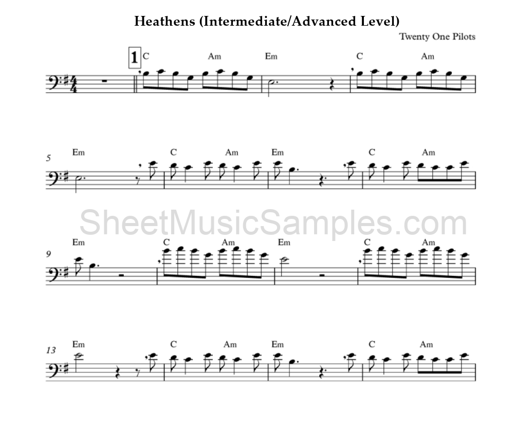 Heathens (Intermediate/Advanced Level)