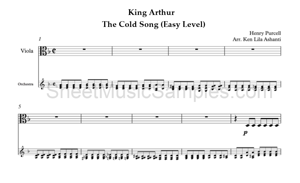 King Arthur - The Cold Song (Easy Level)