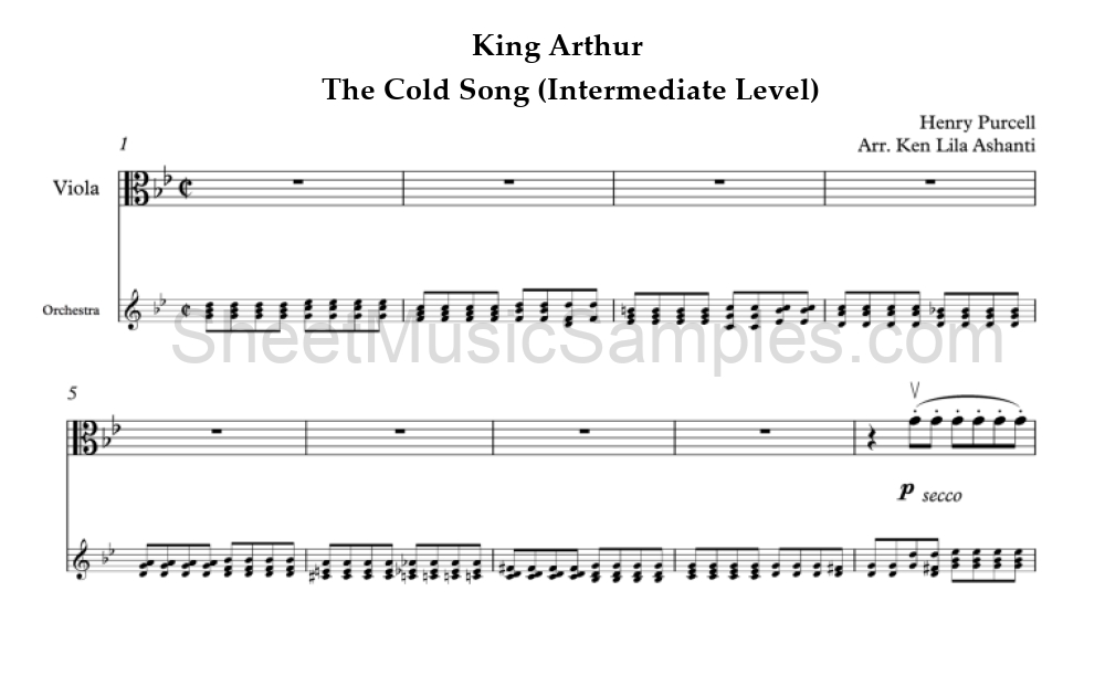 King Arthur - The Cold Song (Intermediate Level)