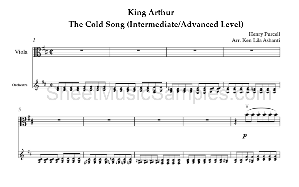 King Arthur - The Cold Song (Intermediate/Advanced Level)