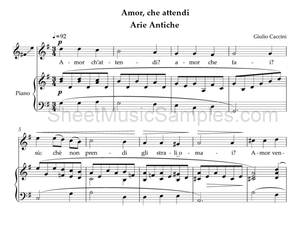 Amor, che attendi - Arie Antiche