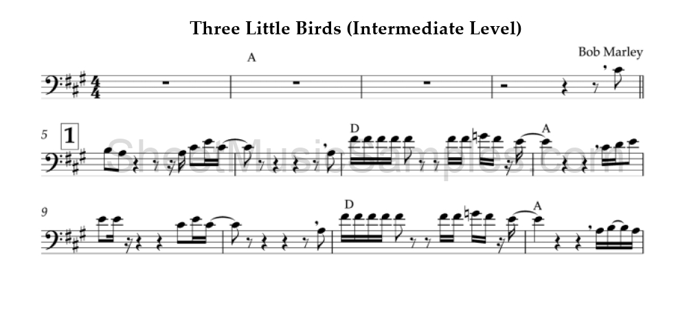 Three Little Birds (Intermediate Level)