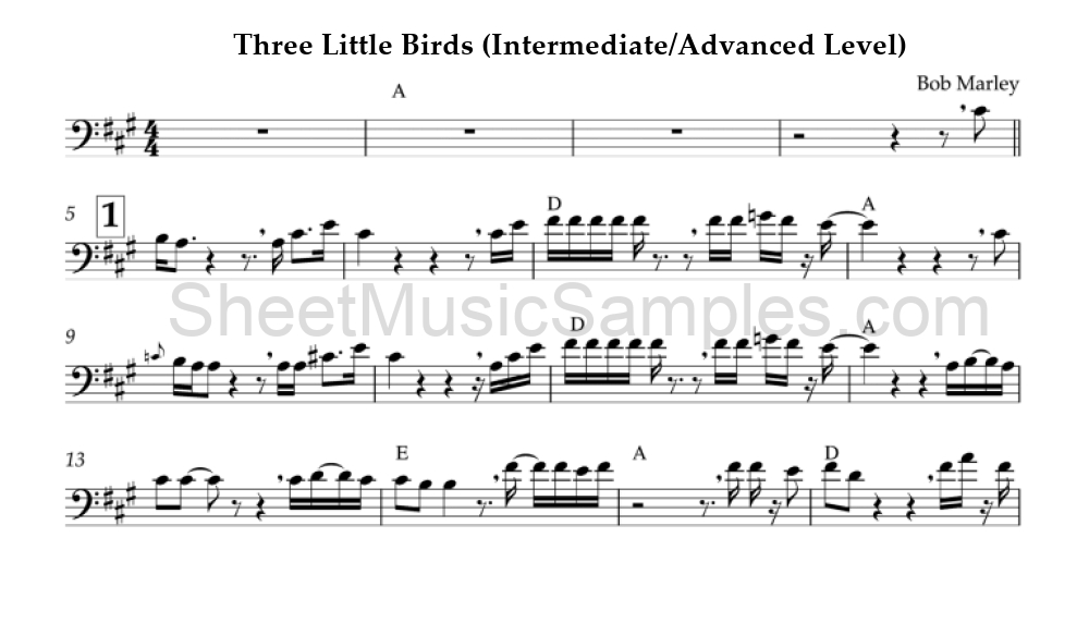 Three Little Birds (Intermediate/Advanced Level)