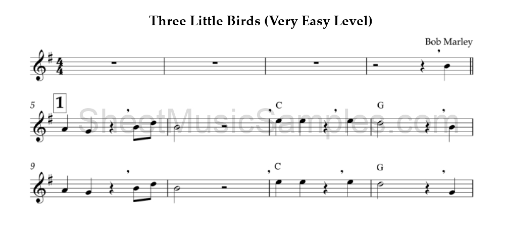 Three Little Birds (Very Easy Level)