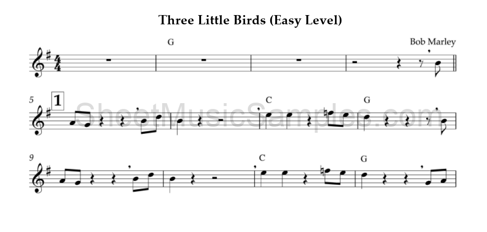 Three Little Birds (Easy Level)