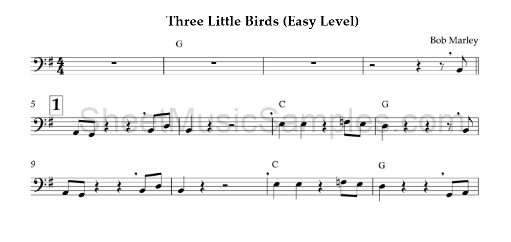 Three Little Birds (Easy Level)