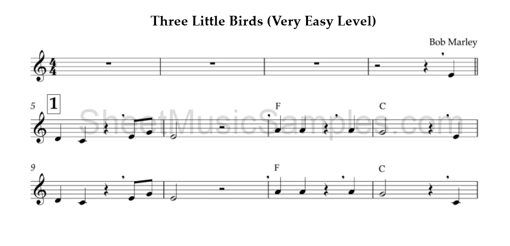 Three Little Birds (Very Easy Level)