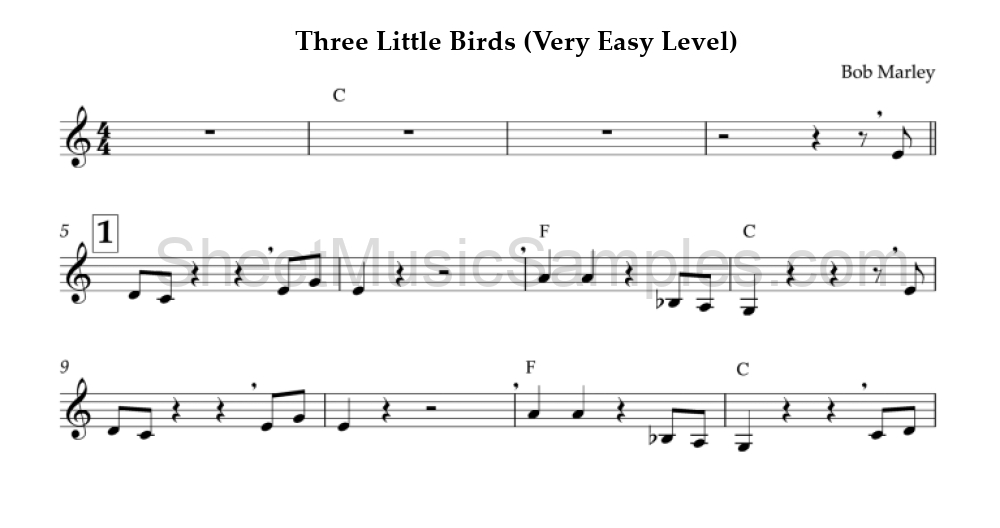 Three Little Birds (Very Easy Level)