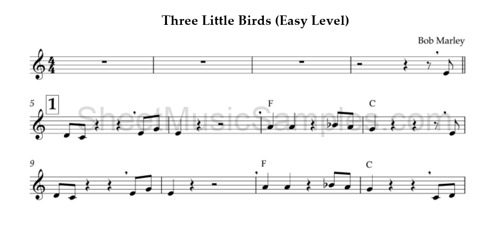 Three Little Birds (Easy Level)