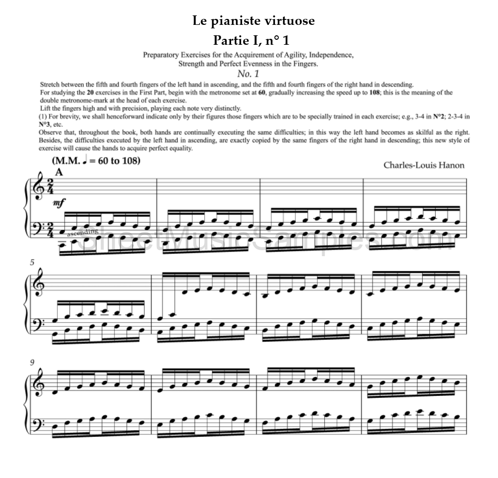 Le pianiste virtuose - Partie I, n° 1