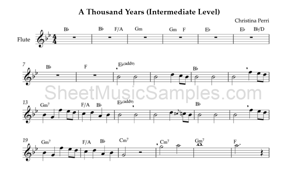 A Thousand Years (Intermediate Level)