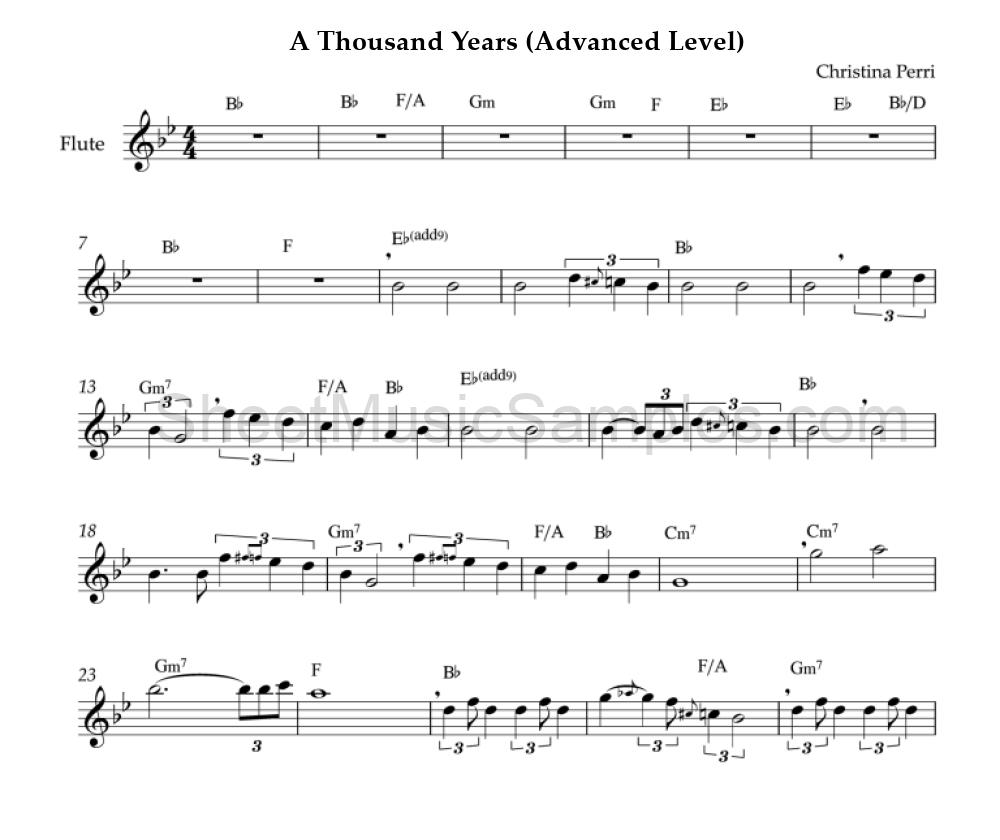 A Thousand Years (Advanced Level)