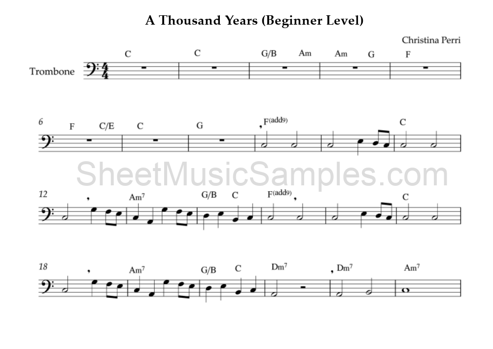 A Thousand Years (Beginner Level)