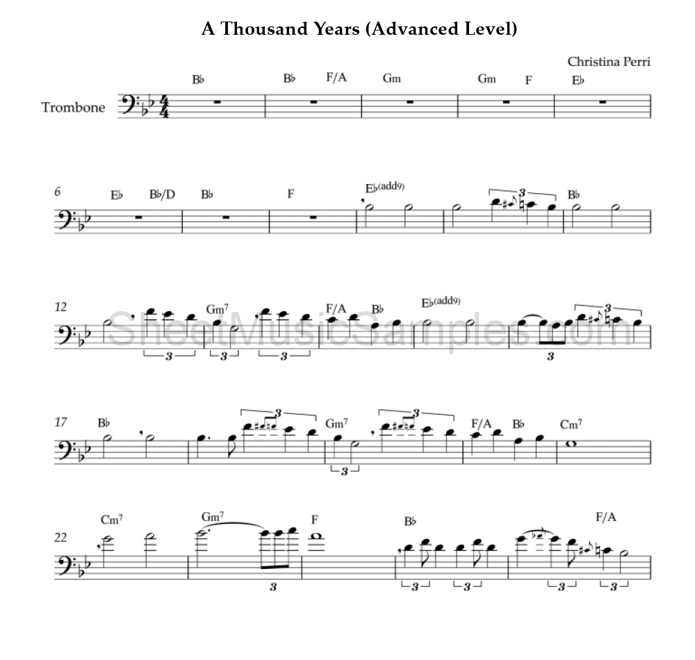 A Thousand Years (Advanced Level)