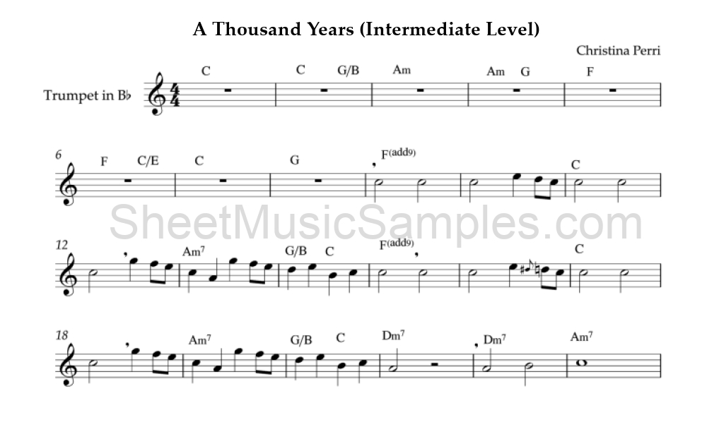 A Thousand Years (Intermediate Level)