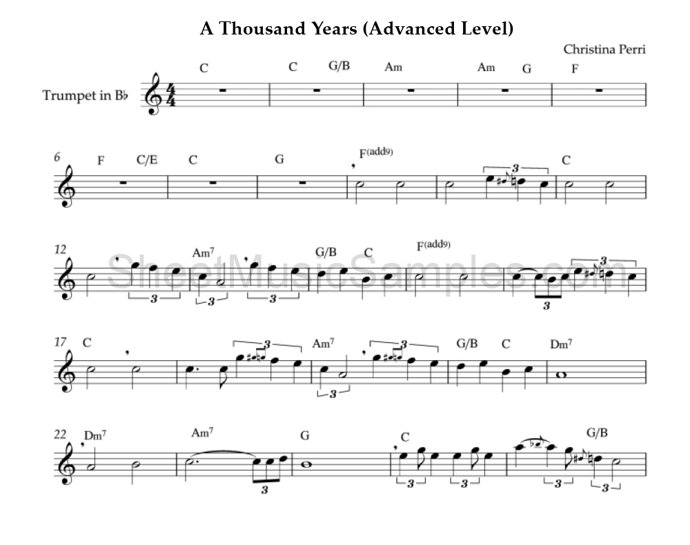 A Thousand Years (Advanced Level)