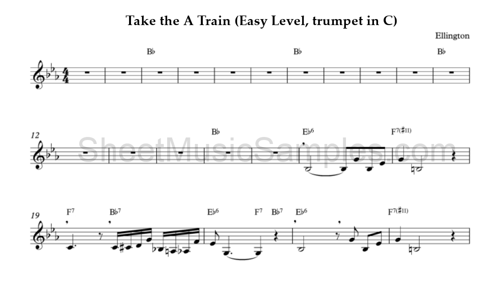 Take the A Train (Easy Level, trumpet in C)